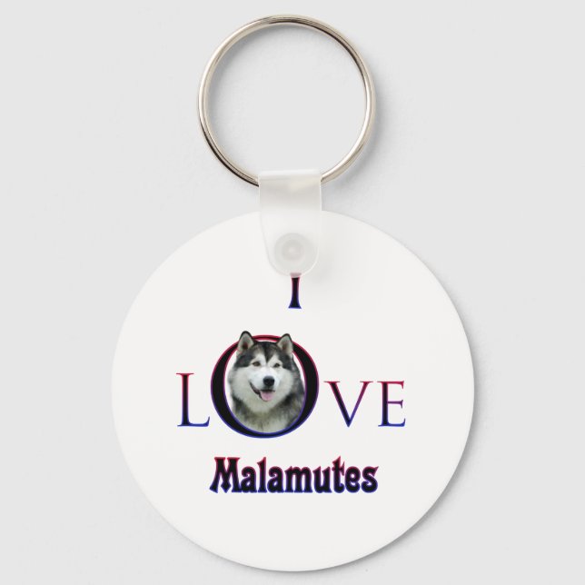 Alaskan Malamute I Liebe Schlüsselanhänger (Vorderseite)