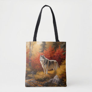 Alaskan Malamute im Herbstfall Inspiriert