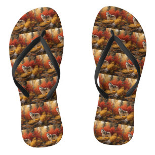 Alaskan Malamute im Herbstfall Inspiriert Flip Flops