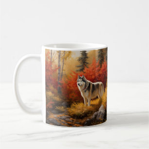Alaskan Malamute im Herbstfall Inspiriert Kaffeetasse