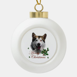 Alaskan Malamute Keramik Kugel-Ornament