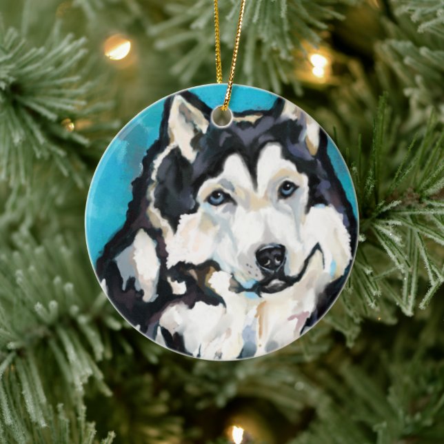 Alaskan Malamute Keramik Ornament (Baum)