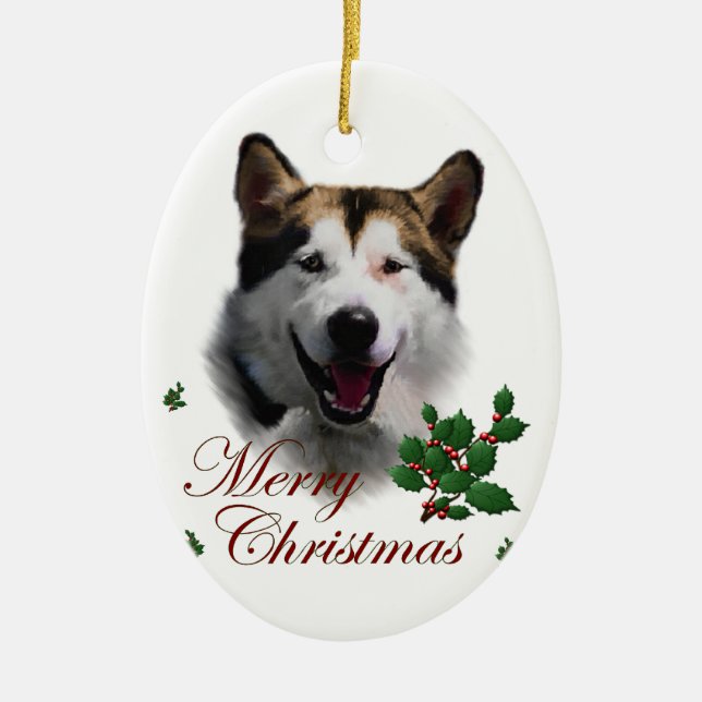 Alaskan Malamute Keramik Ornament (Vorne)