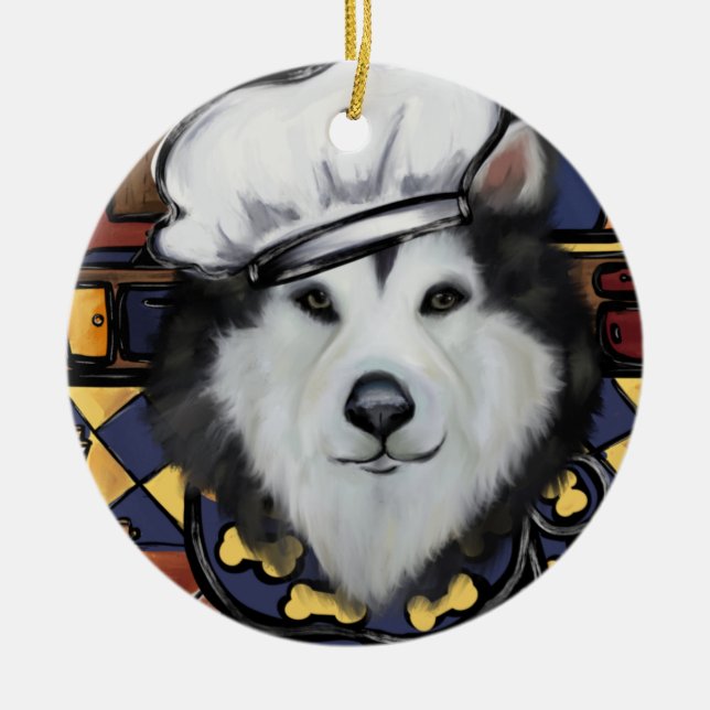 Alaskan Malamute Keramik Ornament (Vorne)