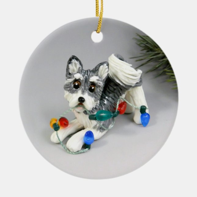 Alaskan Malamute Keramik Ornament (Vorne)