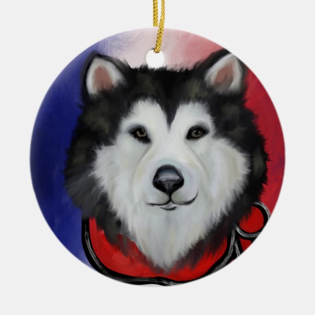 Alaskan Malamute Keramik Ornament (Vorne)
