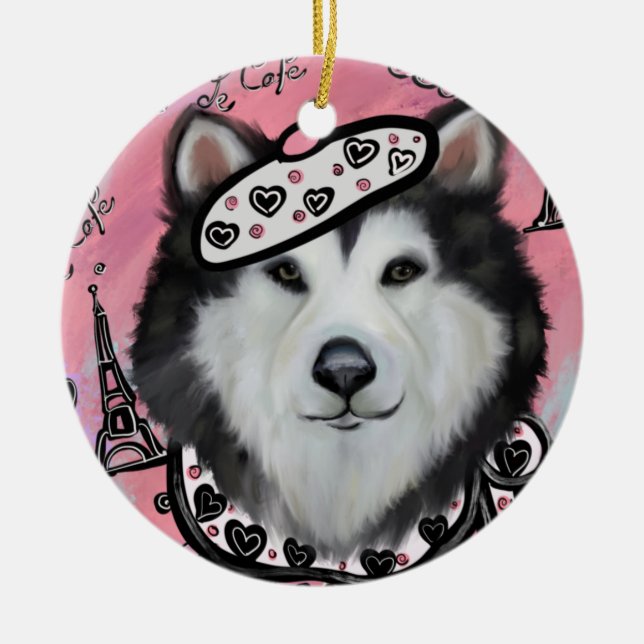 Alaskan Malamute Keramik Ornament (Vorne)