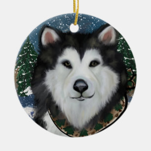 Alaskan Malamute Keramik Ornament