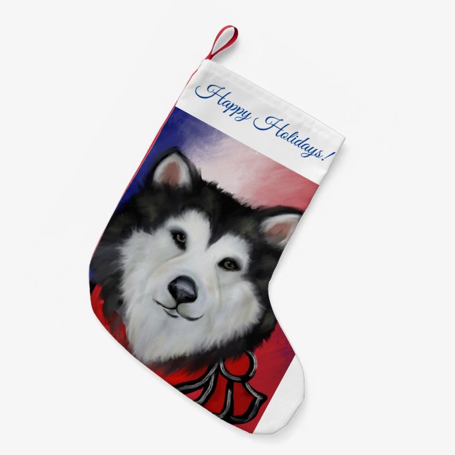 Alaskan Malamute Kleiner Weihnachtsstrumpf (Vorderansicht (hängend))