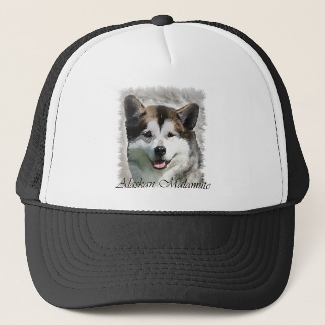 Alaskan Malamute Kunstgeschenke Truckerkappe (Vorderseite)