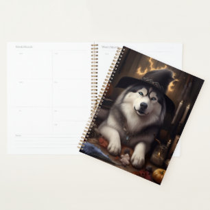 Alaskan Malamute Kürbisse Halloween Gruselig Planer