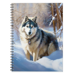 Alaskan Malamute Lass es schneien Weihnachten Notizblock