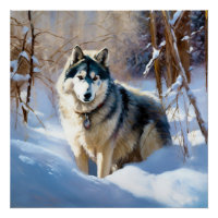 Alaskan Malamute Lass es schneien Weihnachten