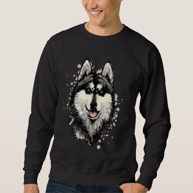 Alaskan Malamute Leiter des sibirischen Husky mit  Sweatshirt (Vorderseite)