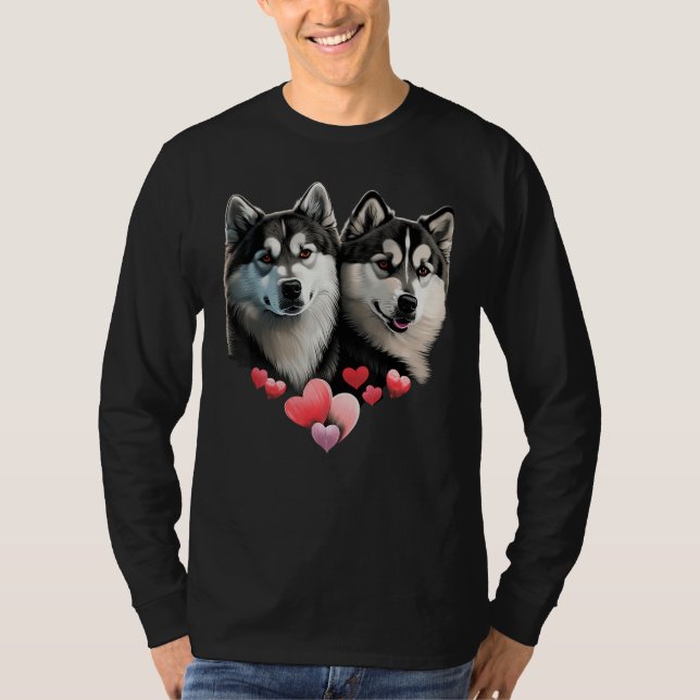 Alaskan Malamute Love Heart on Alaskan Malamute   T-Shirt (Vorderseite)