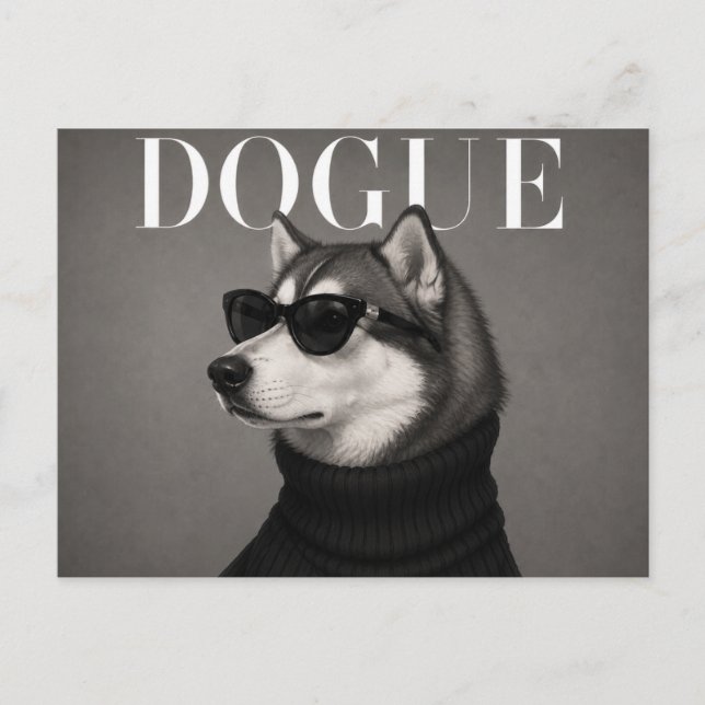 Alaskan Malamute Luxus-Mode-Editorial Postkarte (Vorderseite)