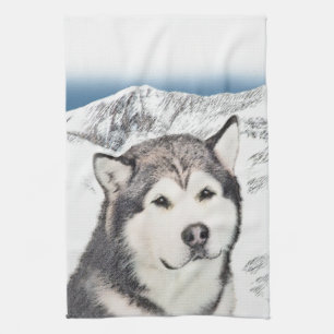 Alaskan Malamute Malerei - Süße originelle Hundeku Geschirrtuch