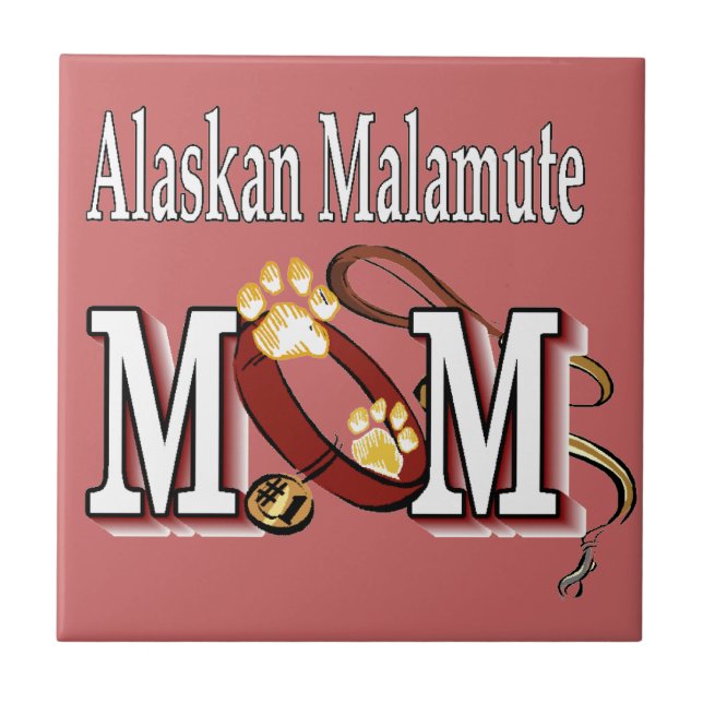 Alaskan Malamute MAMA Fliese (Vorderseite)