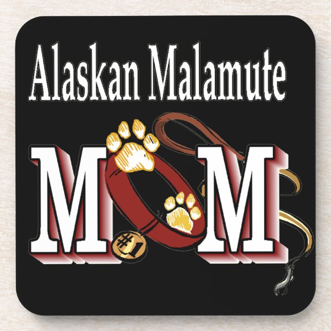 Alaskan Malamute MAMA Getränkeuntersetzer (Vorderseite)