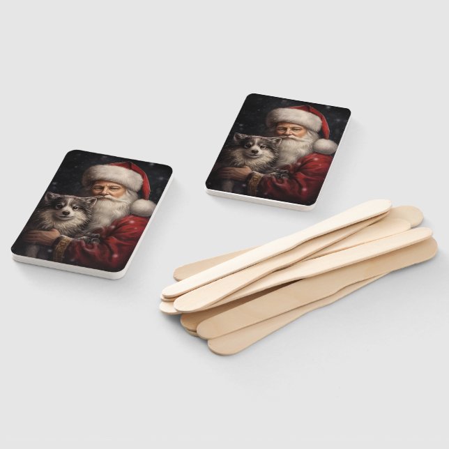 Alaskan Malamute mit Weihnachten des Weihnachtsman Fächer (Non-assembled)