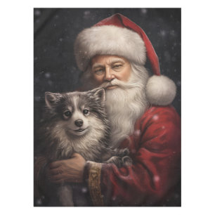 Alaskan Malamute mit Weihnachten des Weihnachtsman Tischdecke