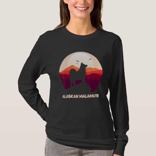Alaskan Malamute Moon and Halloween 1 T-Shirt (Vorderseite)