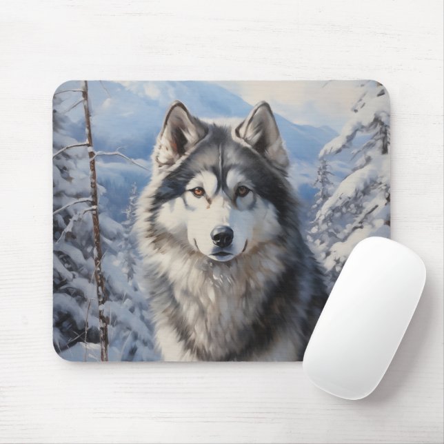 Alaskan Malamute Mousepad (Mit Mouse)