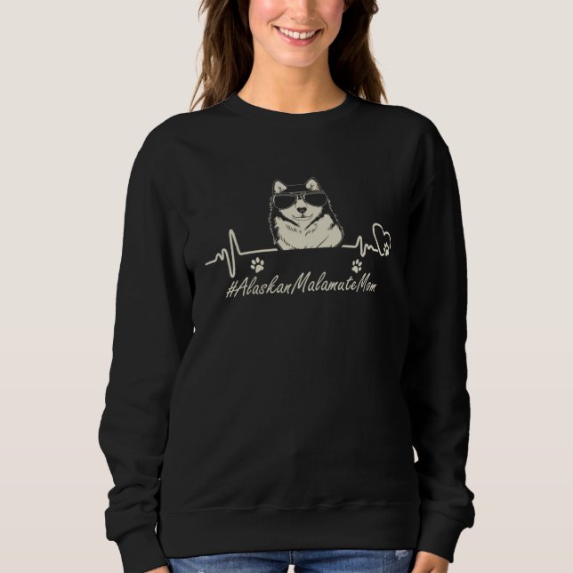 Alaskan Malamute Mutter Herzschlag Mit Hund Cool F Sweatshirt (Vorderseite)