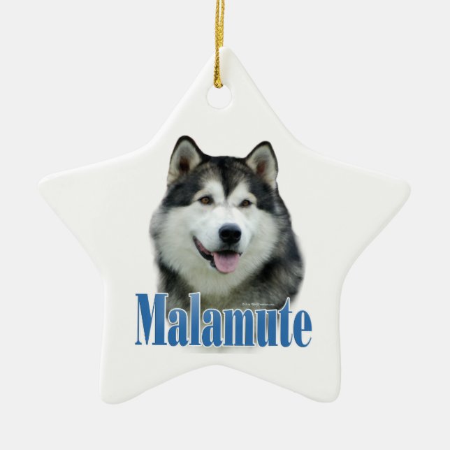 Alaskan Malamute Name Schlüsselanhänger Keramik Ornament (Vorne)