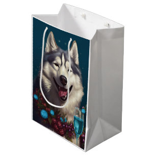 Alaskan Malamute Neujahr Mittlere Geschenktüte