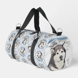 Alaskan Malamute Painting Mal Mally Sled Dog Art Duffle Bag