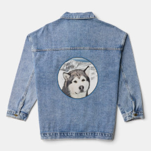 Alaskan Malamute Painting - Niedliche Original Dog Jeansjacke