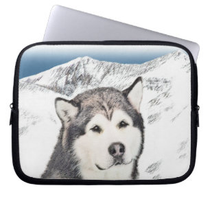 Alaskan Malamute Painting - Niedliche Original Dog Laptopschutzhülle