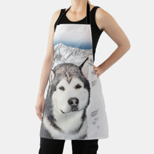 Alaskan Malamute Painting - Niedliche Original Dog Schürze