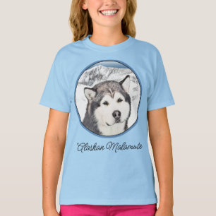 Alaskan Malamute Painting - Niedliche Original Dog T-Shirt