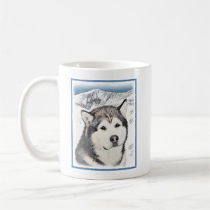 Alaskan Malamute Painting - Niedliche Original Dog Tasse