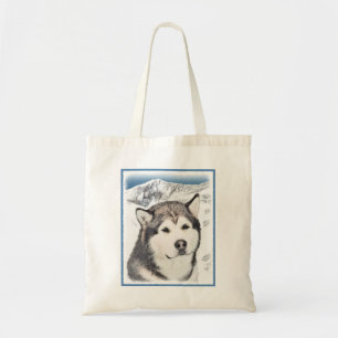 Alaskan Malamute Painting - Niedliche Original Dog Tragetasche