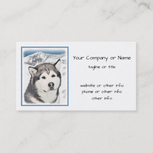 Alaskan Malamute Painting - Niedliche Original Dog Visitenkarte