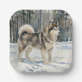 Alaskan Malamute Pappteller
