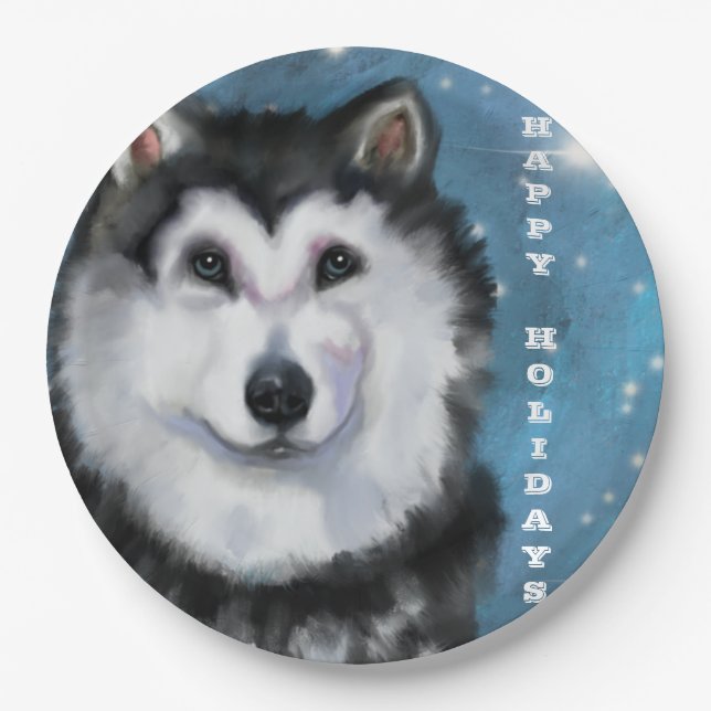 Alaskan Malamute Pappteller (Vorderseite)