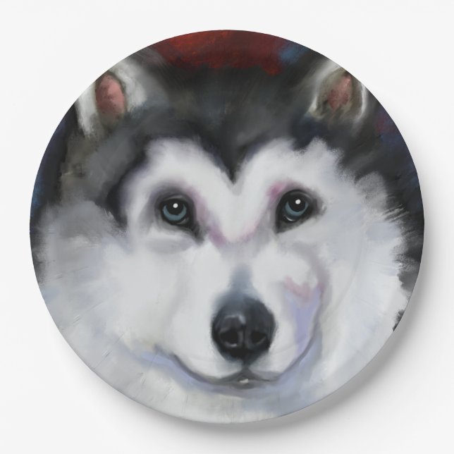 ALASKAN MALAMUTE PAPPTELLER (Vorderseite)