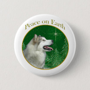 Alaskan Malamute Peace Button