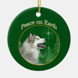 Alaskan Malamute Peace Keramik Ornament