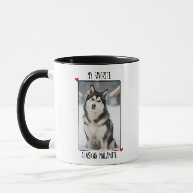 Alaskan Malamute Personalized Photo Dog Lover Tasse (Links)