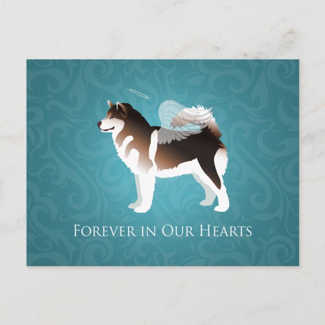 Alaskan Malamute Pet Loss Design Postkarte (Vorderseite)