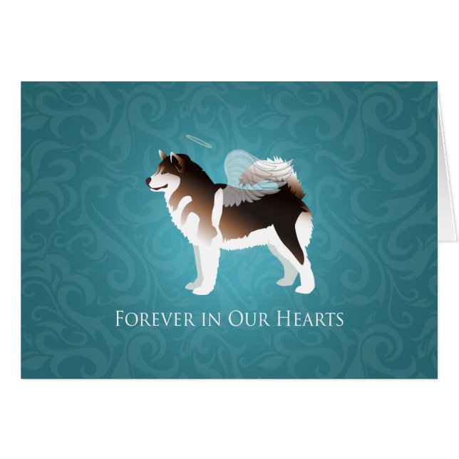 Alaskan Malamute Pet Loss Sympathy Card (Vorderseite (Horizontal))