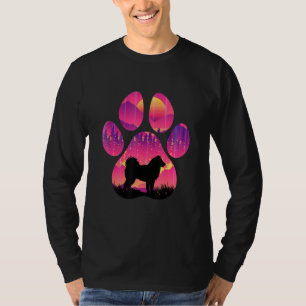 Alaskan Malamute Pfote Mama Papa Hund Frauen Männe T-Shirt