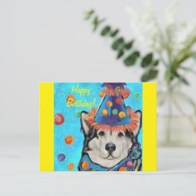 Alaskan Malamute Postkarte (Stehend Vorderseite)