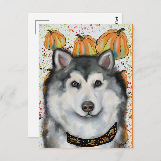 Alaskan Malamute Postkarte (Vorne/Hinten)