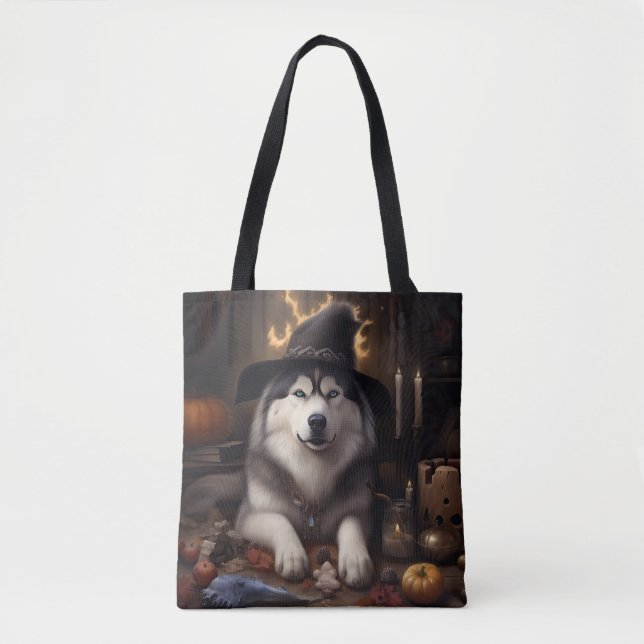 Alaskan Malamute Pumpkins Halloween Beängstigend (Vorderseite)